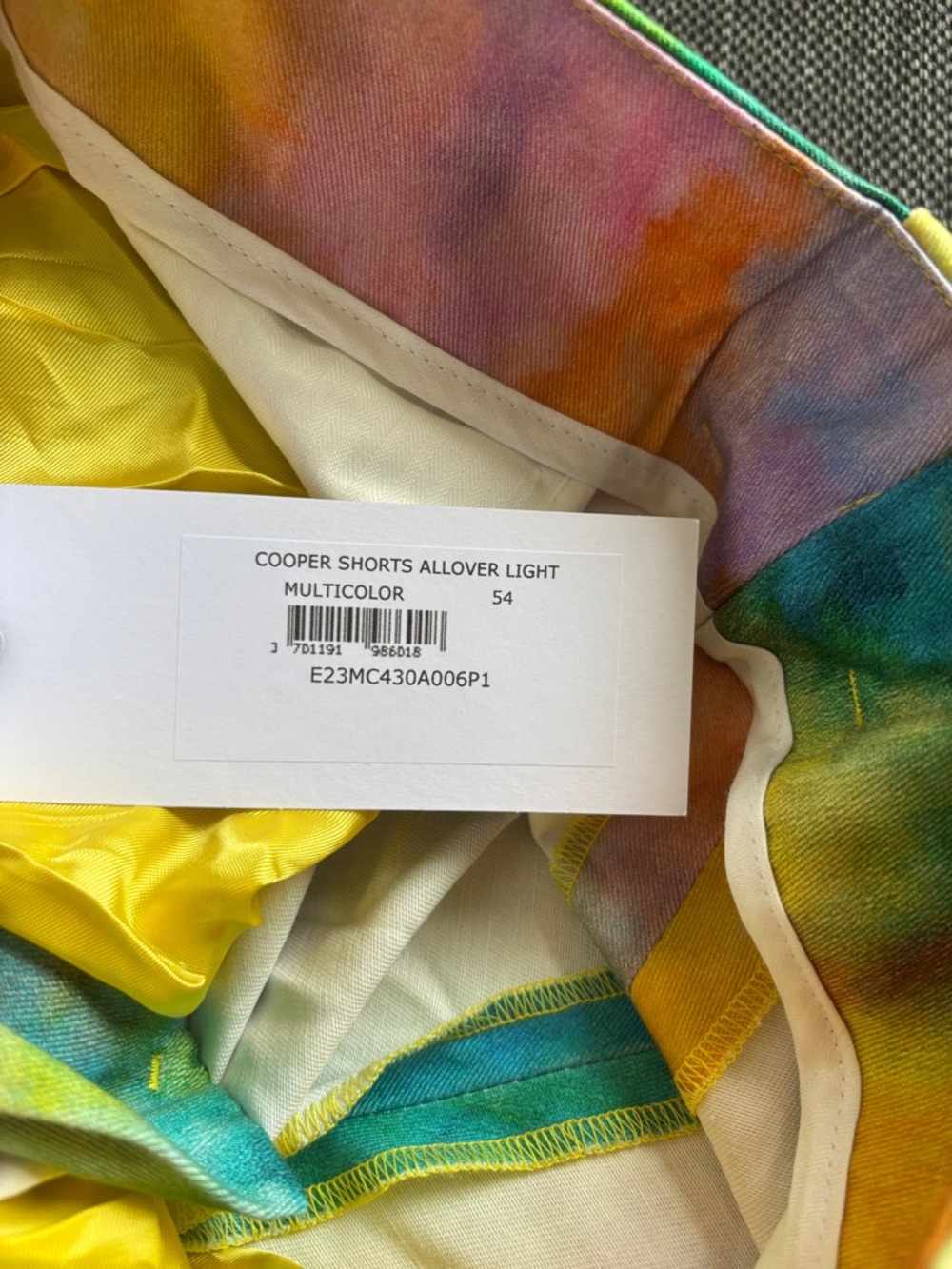 Men's Multicolor Watercolor Print Flat-Front Shorts - Picture 11 of 16